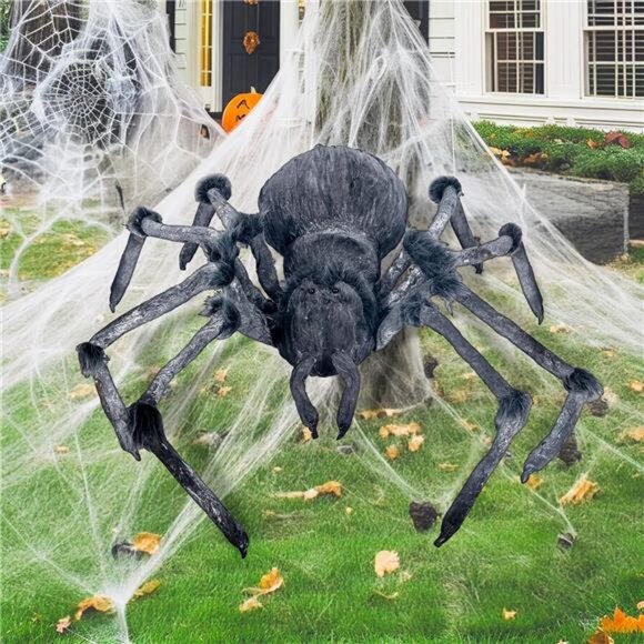 Halloween Outdoor Decorations Giant Spider, 45” Scary Large Spider - Picture 1 of 8